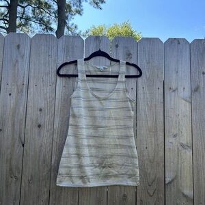 Banana Republic Tank Top Women's‎ Sz Xs Metallic Gold Striped Sleeveless